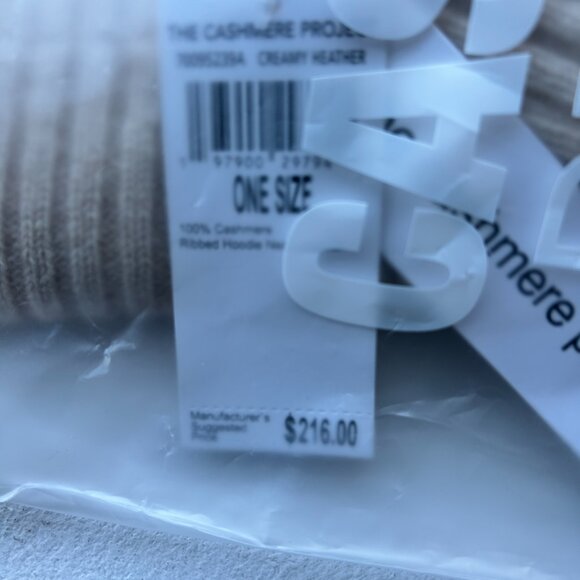 Ribbed Hoodie Neck Warmer - Creamy Heather - Picture 4 of 6